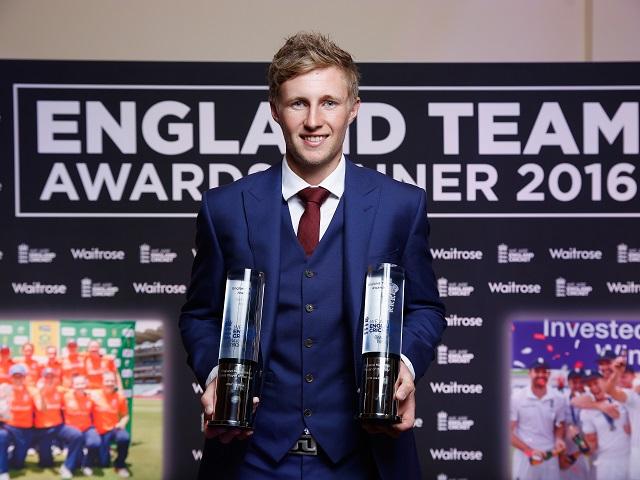 Prize guy - Joe Root with his England awards